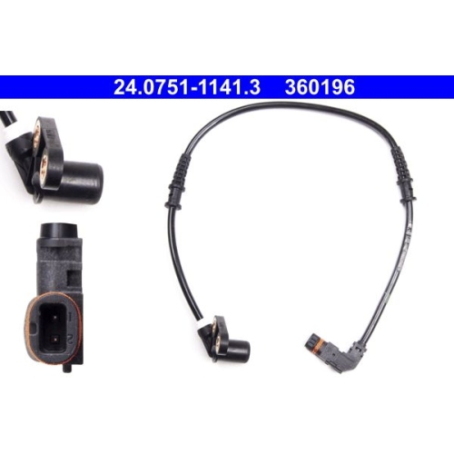 Sensor, Raddrehzahl ATE 24.0751-1141.3 f&uuml;r MERCEDES-BENZ, Vorderachse links