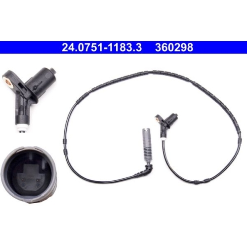Sensor, Raddrehzahl ATE 24.0751-1183.3 f&uuml;r BMW, Hinterachse