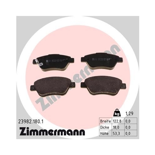 Bremsbelagsatz, Scheibenbremse ZIMMERMANN 23982.180.1 f&uuml;r OPEL VAUXHALL