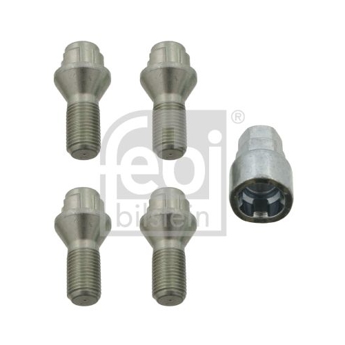 Febi Bilstein 27054 1 Satz Radschrauben abschlie&szlig;bar M14 x 1,5x25 SW17 / 19mm Kegelbund