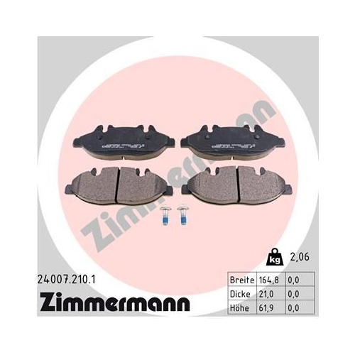 Bremsbelagsatz, Scheibenbremse ZIMMERMANN 24007.210.1 f&uuml;r MERCEDES-BENZ