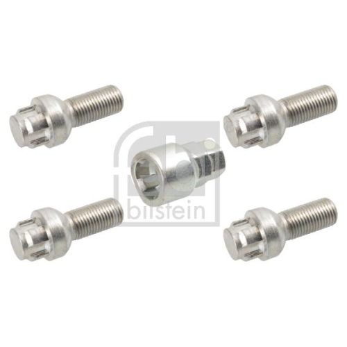 Febi Bilstein 27056 1 Satz Radschrauben abschlie&szlig;bar M14x1,5x27 SW19mm Kugelbund