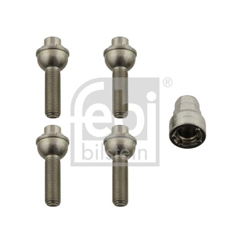 Febi Bilstein 28452 1 Satz Radschrauben abschlie&szlig;bar M12 x 1,5x38 SW17 / 19mm Kugelbund