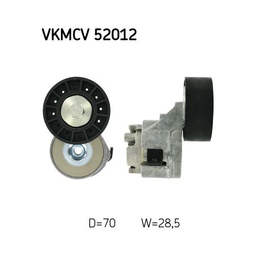 Spannrolle, Keilrippenriemen SKF VKMCV 52012 f&uuml;r FIAT IVECO, mitte, unten