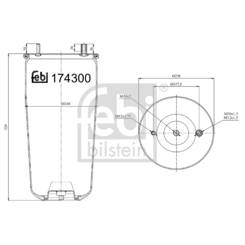 Febi Bilstein 174301 Luftfederbalg ohne Kolben, 1 St&uuml;ck