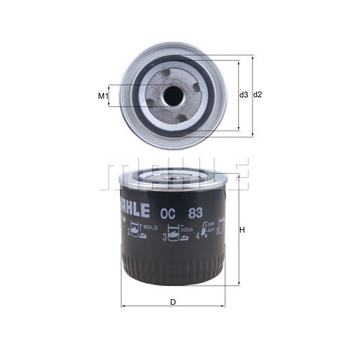 &Ouml;lfilter KNECHT OC 83 f&uuml;r CHRYSLER FORD SCANIA PERKINS SULLAIR OLIVER MAYBACH