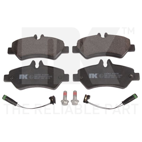 Bremsbelagsatz, Scheibenbremse NK 223363 f&uuml;r MERCEDES-BENZ VW, Hinterachse