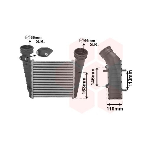 Ladeluftk&uuml;hler VAN WEZEL 58004238 *** IR PLUS *** f&uuml;r VW
