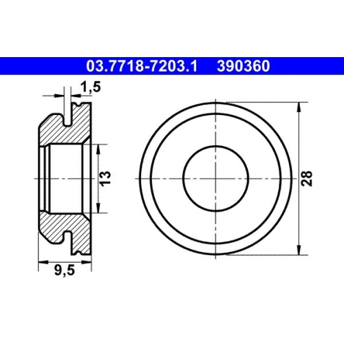 Dichtung, Unterdruck-Anschlussstutzen BKV ATE 03.7718-7203.1 f&uuml;r BMW FORD JAGUAR