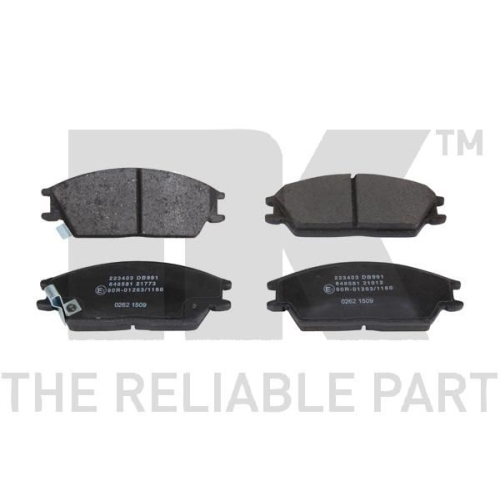 Bremsbelagsatz, Scheibenbremse NK 223403 f&uuml;r HYUNDAI, Vorderachse