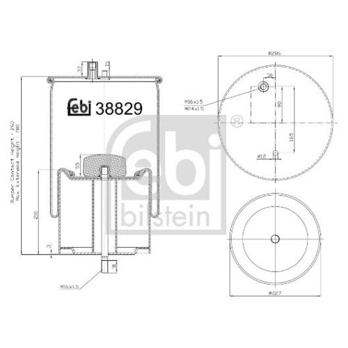 Febi Bilstein 38829 Luftfederbalg mit Stahlkolben und Kolbenstange , 1 St&uuml;ck