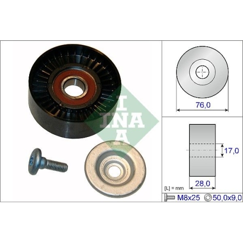 Umlenk-/F&uuml;hrungsrolle, Keilrippenriemen INA 532 0648 10 f&uuml;r MERCEDES-BENZ