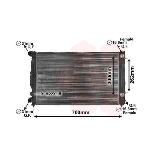 K&uuml;hler, Motork&uuml;hlung VAN WEZEL 03002122 f&uuml;r AUDI VAG