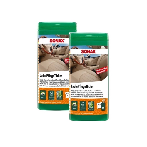 Sonax 4061659064627 04123000 Lederpfleget&uuml;cher Box 2x25 St&uuml;ck