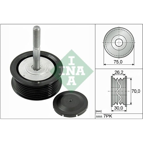 Umlenk-/F&uuml;hrungsrolle, Keilrippenriemen INA 532 0792 10 f&uuml;r PORSCHE