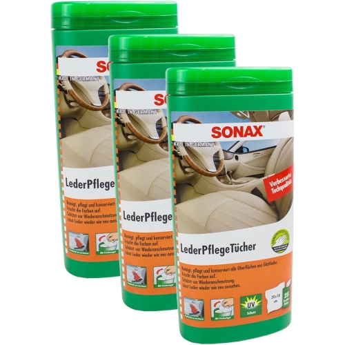 Sonax 4061659064634 04123000 Lederpfleget&uuml;cher Box 3x25 St&uuml;ck