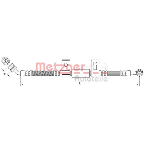 Bremsschlauch METZGER 4110831 f&uuml;r KIA, vorne rechts