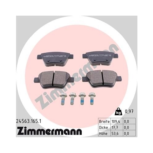 Bremsbelagsatz, Scheibenbremse ZIMMERMANN 24563.165.1 f&uuml;r AUDI VW VAG VW (FAW)