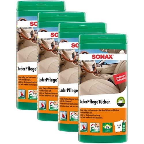 Sonax 4061659064641 04123000 LederpflegeT&uuml;cher Box 4x25 St&uuml;ck