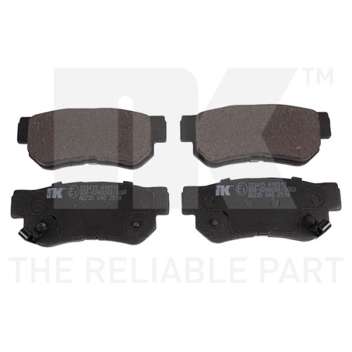 Bremsbelagsatz, Scheibenbremse NK 223415 f&uuml;r HYUNDAI KIA, Hinterachse