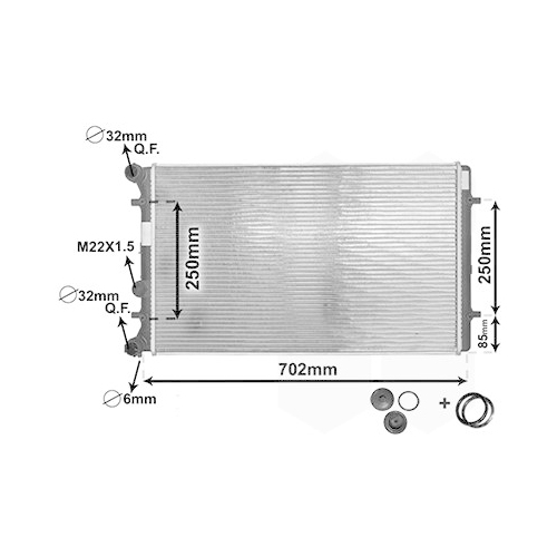 K&uuml;hler, Motork&uuml;hlung VAN WEZEL 03002129 *** IR PLUS *** f&uuml;r AUDI VAG