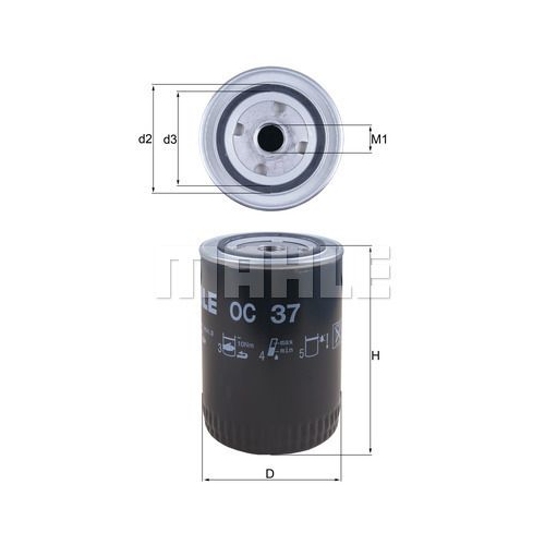 &Ouml;lfilter KNECHT OC 37 f&uuml;r FIAT FORD RENAULT VOLVO ERF BOMAG O & K STEINBOCK VM