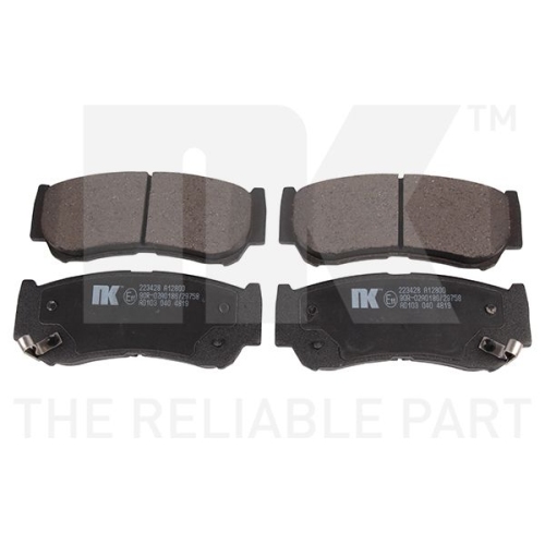 Bremsbelagsatz, Scheibenbremse NK 223428 f&uuml;r HYUNDAI, Hinterachse