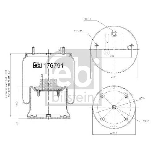 Febi Bilstein 1x 176791 Luftfederbalg mit Stahlkolben