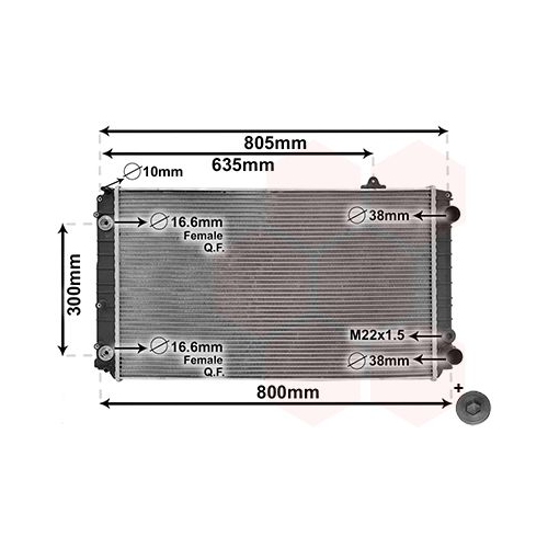 K&uuml;hler, Motork&uuml;hlung VAN WEZEL 03002252 *** IR PLUS *** f&uuml;r AUDI