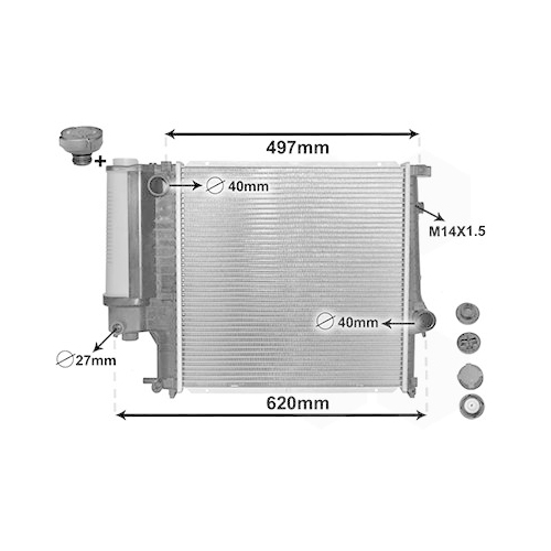 K&uuml;hler, Motork&uuml;hlung VAN WEZEL 06002124 *** IR PLUS *** f&uuml;r BMW