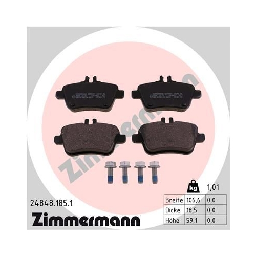 Bremsbelagsatz, Scheibenbremse ZIMMERMANN 24848.185.1 f&uuml;r MERCEDES-BENZ