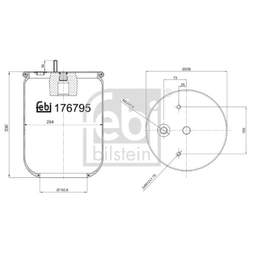 Febi Bilstein 1x 176795 Luftfederbalg ohne Kolben
