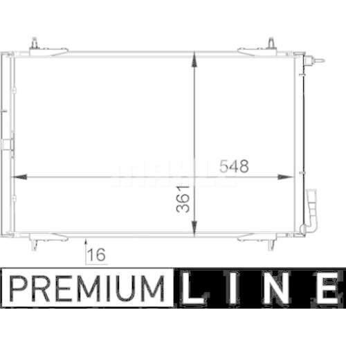 Kondensator, Klimaanlage MAHLE AC 220 000P PREMIUM LINE f&uuml;r PEUGEOT