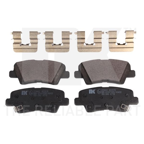 Bremsbelagsatz, Scheibenbremse NK 223442 f&uuml;r HYUNDAI KIA, Hinterachse