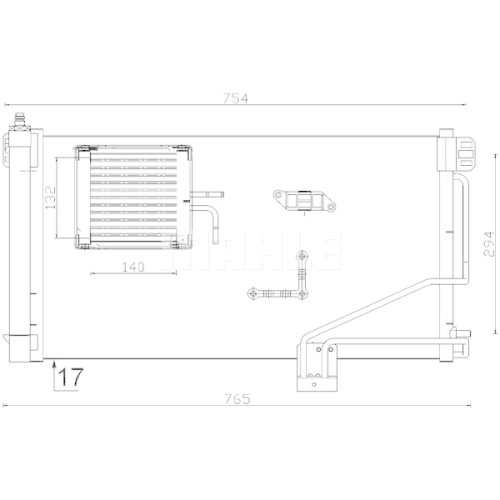 Kondensator, Klimaanlage MAHLE AC 346 000S f&uuml;r MERCEDES-BENZ