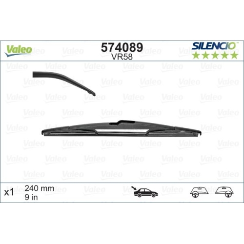 Wischblatt VALEO 574089 SILENCIO REAR f&uuml;r CITRO&Euml;N NISSAN OPEL PEUGEOT RENAULT