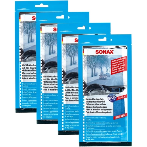 Sonax 4061659065518 04212000 Klarsicht Microfasertuch 4x