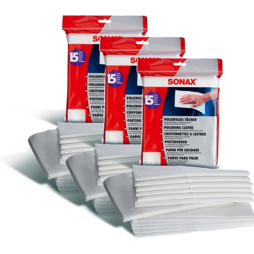 Sonax 4061659065556 04222000 Poliervliest&uuml;cher Poliertuch Lackpflege 3x15 St&uuml;ck