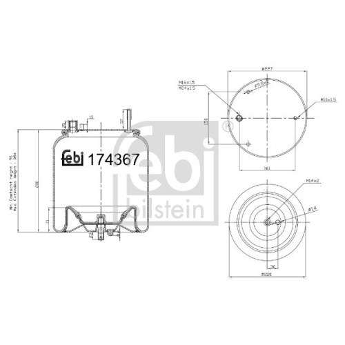 Febi Bilstein 174367 Luftfederbalg mit Stahlkolben und Kolbenstange, 1 St&uuml;ck