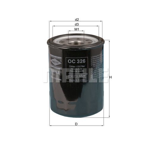 &Ouml;lfilter KNECHT OC 326 f&uuml;r DAIHATSU GMC ISUZU MAZDA MITSUBISHI OPEL SUZUKI