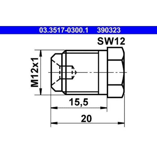 Verschlussschraube, Hauptbremszylinder ATE 03.3517-0300.1 f&uuml;r BUESSING HANOMAG