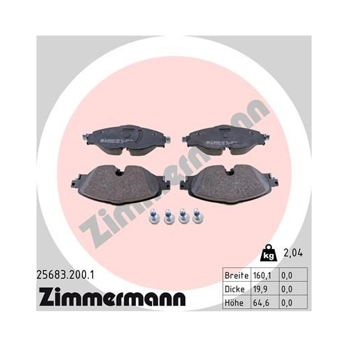Bremsbelagsatz, Scheibenbremse ZIMMERMANN 25683.200.1 f&uuml;r VW VAG VW (SVW)
