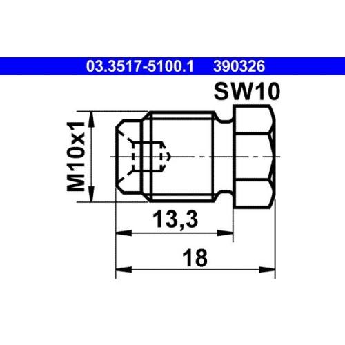 Verschlussschraube, Hauptbremszylinder ATE 03.3517-5100.1 f&uuml;r FORD MERCEDES-BENZ