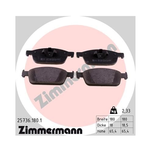 Bremsbelagsatz, Scheibenbremse ZIMMERMANN 25736.180.1 f&uuml;r FORD LINCOLN