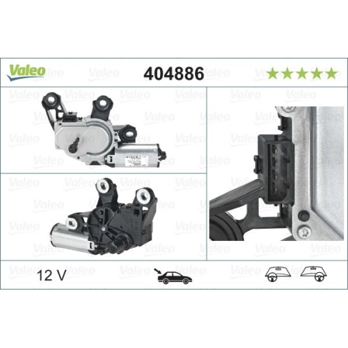 Wischermotor VALEO 404886 ORIGINAL TEIL f&uuml;r SEAT SKODA VW, hinten
