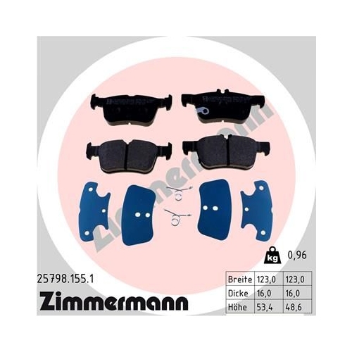 Bremsbelagsatz, Scheibenbremse ZIMMERMANN 25798.155.1 f&uuml;r FORD LINCOLN