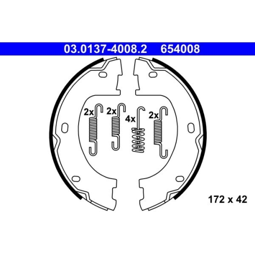 Bremsbackensatz, Feststellbremse ATE 03.0137-4008.2 f&uuml;r MERCEDES-BENZ VAG