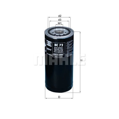 Filter, Arbeitshydraulik KNECHT HC 72 f&uuml;r MERCEDES-BENZ, l&uuml;fterseitig