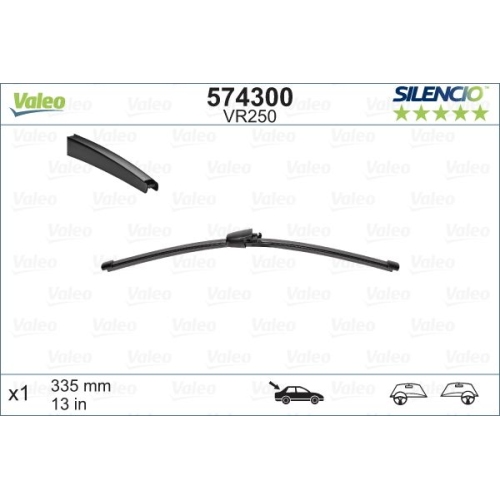 Wischblatt VALEO 574300 SILENCIO REAR f&uuml;r MERCEDES-BENZ SEAT SKODA VW, hinten