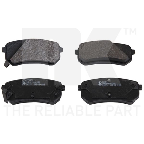 Bremsbelagsatz, Scheibenbremse NK 223514 f&uuml;r HYUNDAI KIA, Hinterachse